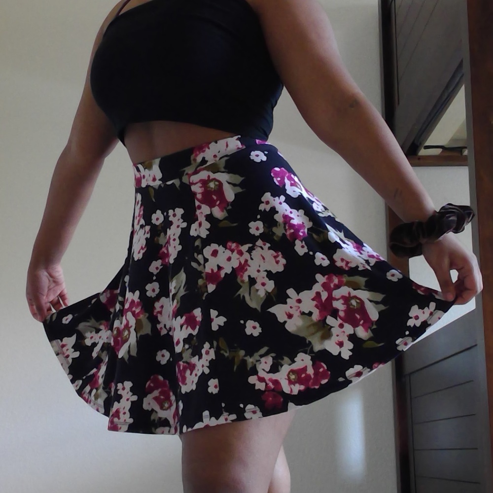 floral skater skirt